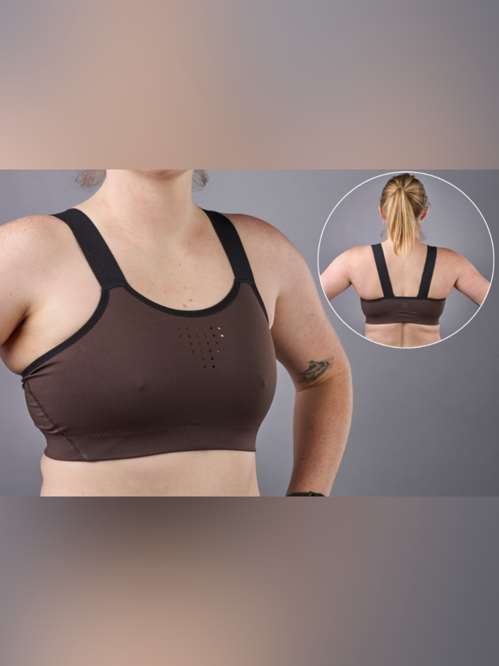 Women's Brown Sports Bra top lightweight breathable cycling VELOCIO XL